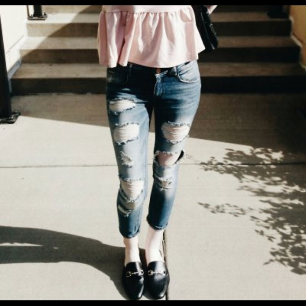Refuge Destroyed Boyfriend Jeans (Charlotte Russe)